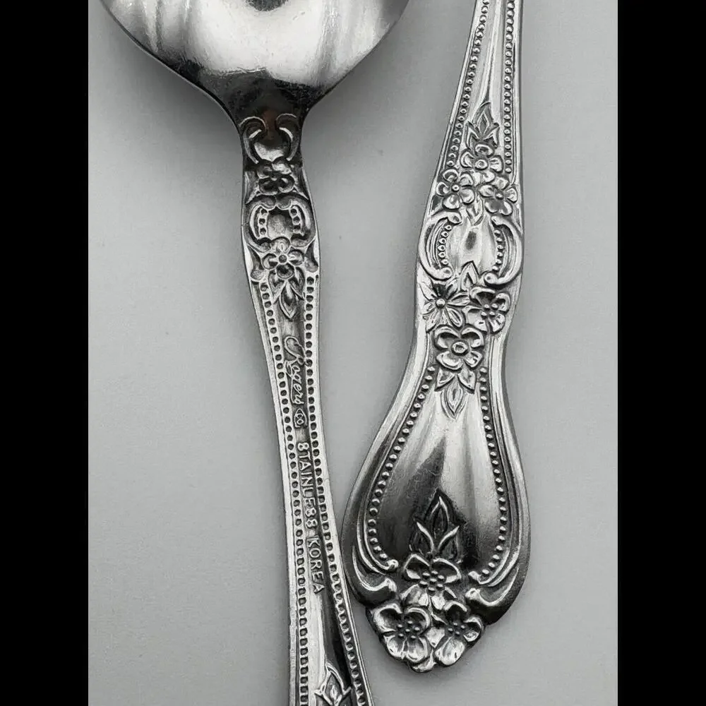 Rogers Co Stainless Korea Rose Stainless Flatware 19 Pcs